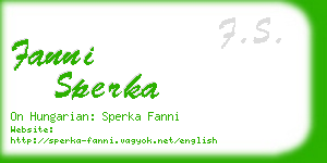 fanni sperka business card
